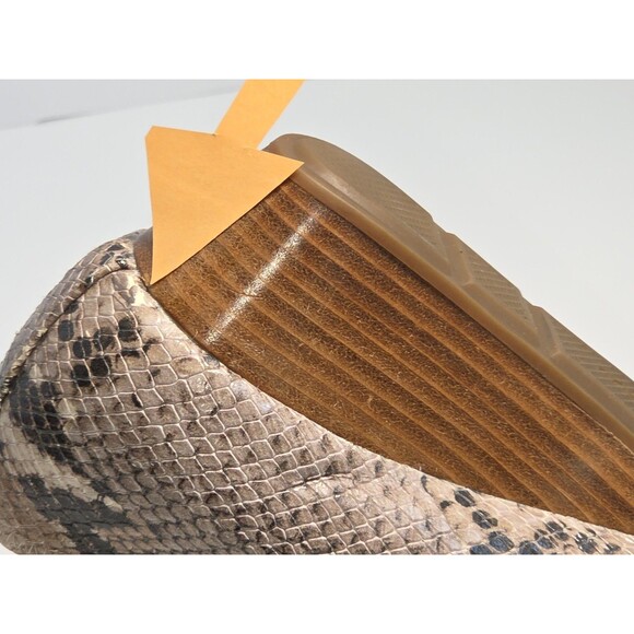 Cole Haan Snakeskin Leather Peep Toe Wedge Kitten Heel Sz 6.5 Nike Air Tech work - Picture 9 of 9